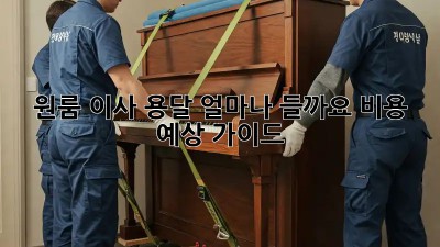 원룸 이사 용달, 얼마나 들까요? 비용 예상 가이드